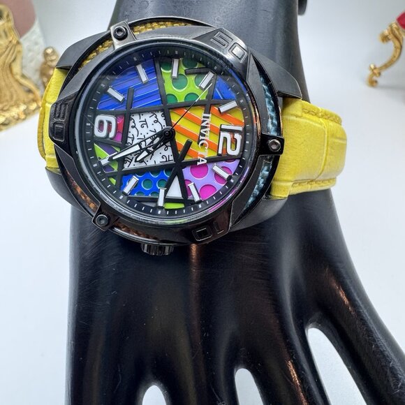 Britto Invicta 38mm Limited Edition Quartz Watch Yellow Band For Ladies  Works main image 7